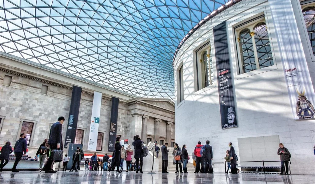The Great Court of the British Museum with its glass roof, highlighting a major accessible cultural site for accessible travel in London.
