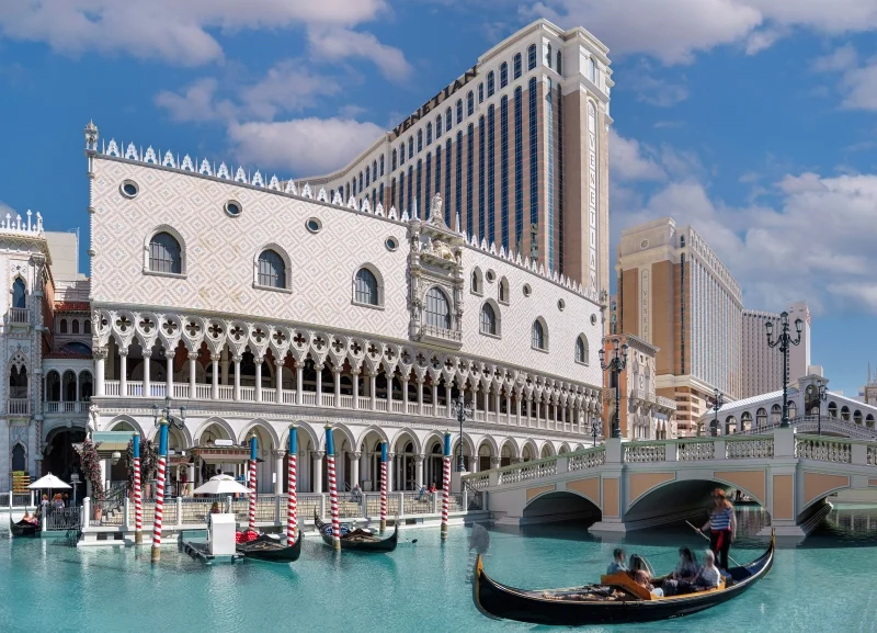 The iconic Venetian Resort in Las Vegas with gondolas on the canal, representing luxury accessible travel experiences.